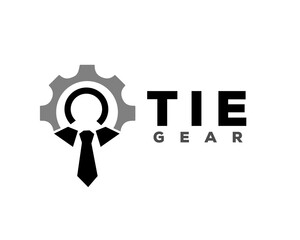 gear system job tie logo icon symbol design template illustration inspiration