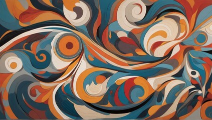 Obraz premium Seamless Fusion: Sharp Lines and Vibrant Details, Abstract Flat Design Background