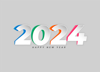 realistic and colorful 2024 new year event background design