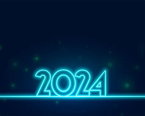 line style glowing 2024 lettering new year background design