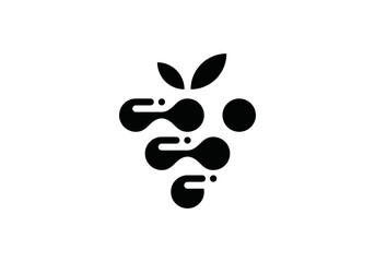 simple modern tech grape logo design - obrazy, fototapety, plakaty