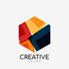 Modern abstract logo design. Geometric vector art. Clean overlapping lines and abstract shapes. Perfect for modern brand