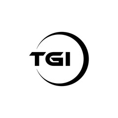 TGI letter logo design with white background in illustrator, cube logo, vector logo, modern alphabet font overlap style. calligraphy designs for logo, Poster, Invitation, etc.
