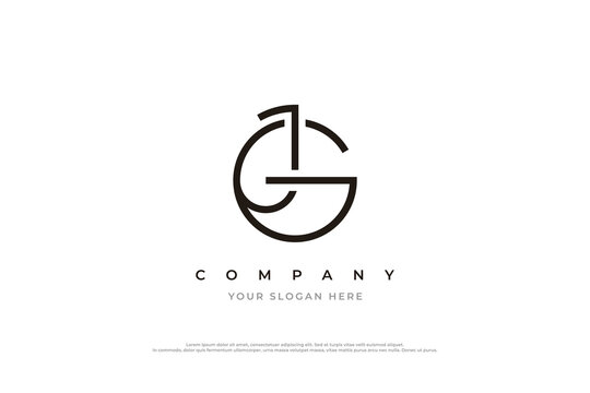 Minimal Letter GJ or JG Logo Design Vector