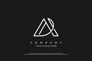 Initial Letter AD or DA Monogram Logo Design Vector