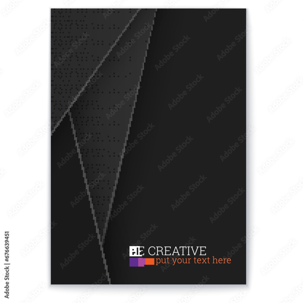 Poster black poster with multi layered graphics. halftone effect. minimalistic design.