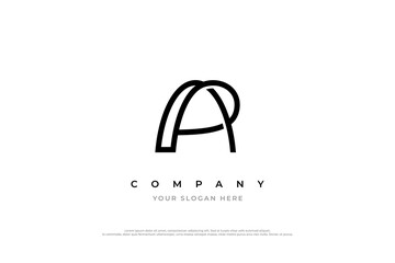 Initial Letter AP Monogram Logo Design Vector