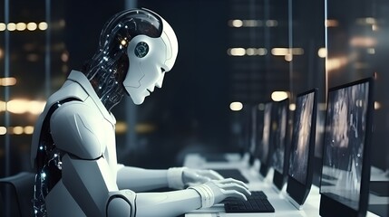 AI robots work with computers instead of humans.

