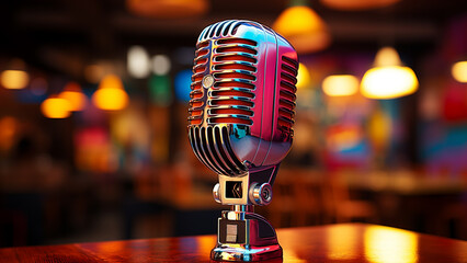 Sound in Style Microphone on a Vibrant Color Background