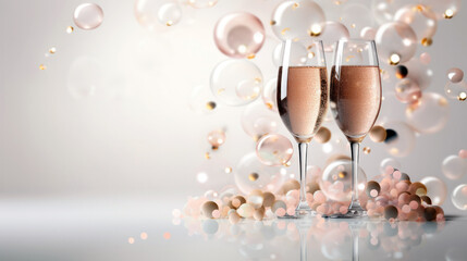 new year background with champagne