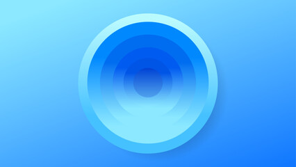Vector Abstract Blue Gradient Background 3D Deep Glowing Circular Portal Holes futuristic technology