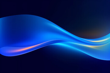 3D Render of Abstract Blue Glowing Flowing Gradient Mesh Background