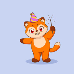 Cute Ruba Carrying Fireworks illustration