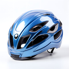 blue Biker helmet isolated on white background