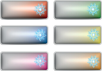 Vector set of shiny Christmas banners. Collection of colored labels for the design of a website, home labels, name tags. Isolated, printable.