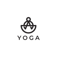 yoga pose abstract logo