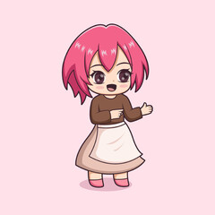 Fototapeta premium Chibi Anime Character Design Illustration