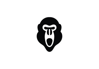 Baboon minimal style icon illustration design