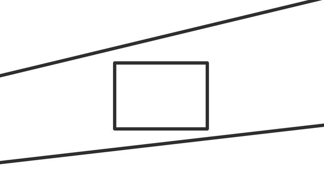 Two borders or lines rotate around the frame