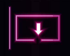 Neon light geometric frame or shape vector illustration.