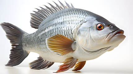 carp fish isolated on white background - obrazy, fototapety, plakaty