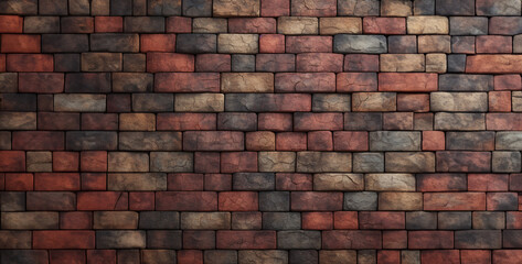 seamless texture ,red brick wall. Generative Ai content wallpaper