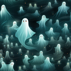 Ghosts cartoon fun repeat pattern