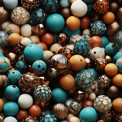Metal beads repeat pattern