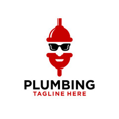 Plumbing service company logo, plumbing logo with a unique character icon concept, a plumbing logo that stands out from other plumbing companies template