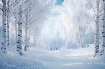 winter landscape with snow  covered trees 