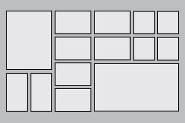 14 photo collage template. vector illustration, new collections