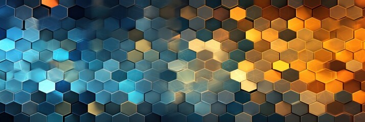 abstract geometric rainbow hexagon fractal pattern wallpaper, generative AI