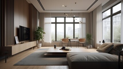 Architecture__Interior_refined_spaces_beautiful_kitchen and living room, generated AI