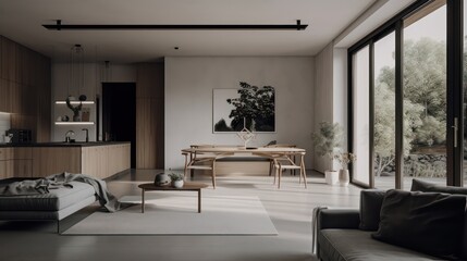 Architecture__Interior_refined_spaces_beautiful_kitchen and living room, generated AI