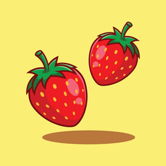 strawberry berry fruit cartoon vector illustration