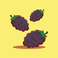 blackberry berry fruit cartoon vector illustration