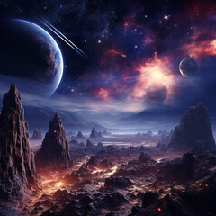 A new galaxy with many beautiful planets, an unusual sun, comets, and constellations. Fantastic.