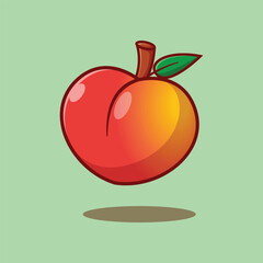 peach fruit cartoon vector illustration