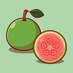 guava fruit cartoon vector illustration