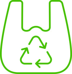 plastic bag recycle line icon illustration