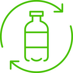plastic bottle recycle line icon illustration