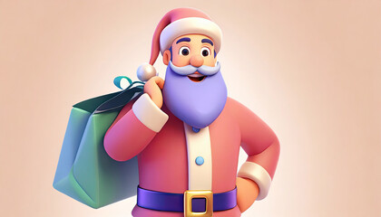 3d santa clause with gifts
