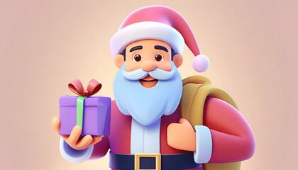 3d santa clause with gifts
