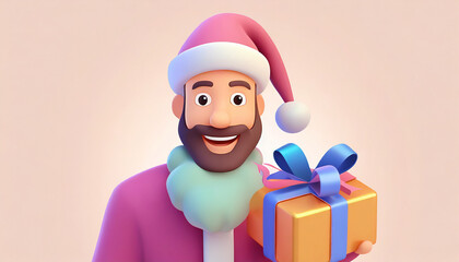 3d santa clause with gifts