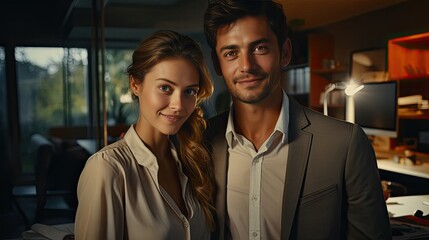 A couple in love, a man and a woman, hugging romantically. Concept of love and tenderness, affection and passion