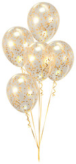 Transparent gold confetti party balloons