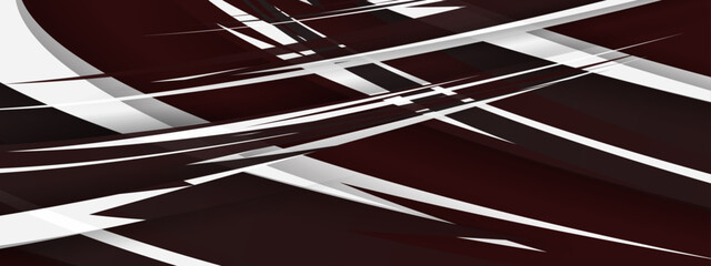 Abstract dark chocolate white banner background with abstract diagonal stripes.
