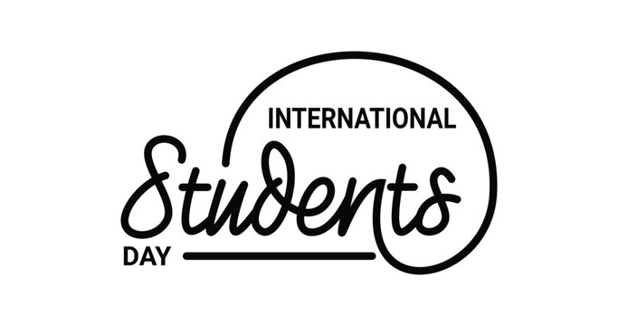 International Students Day lettering text vector illustration. Handwriting text calligraphy inscription. Great for Posters, banners, and flyer