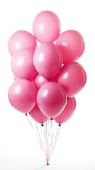 Pink ballon isolate on white background