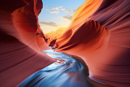 A beautiful canyon landscape for wallpaper, background and zoom meeting background